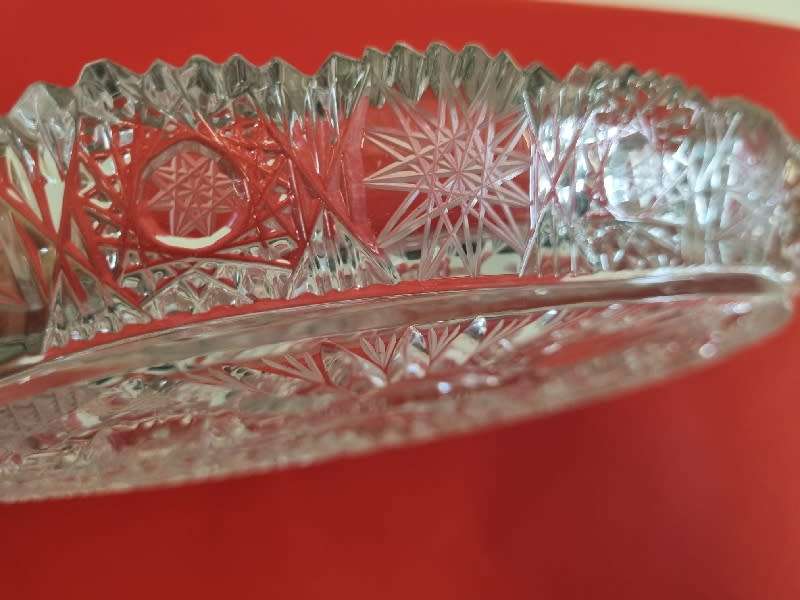 Vintage Cut Glass Dish - Amazing Detail