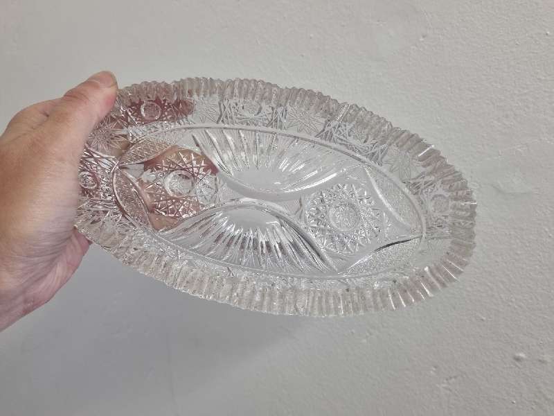 Vintage Cut Glass Dish - Amazing Detail