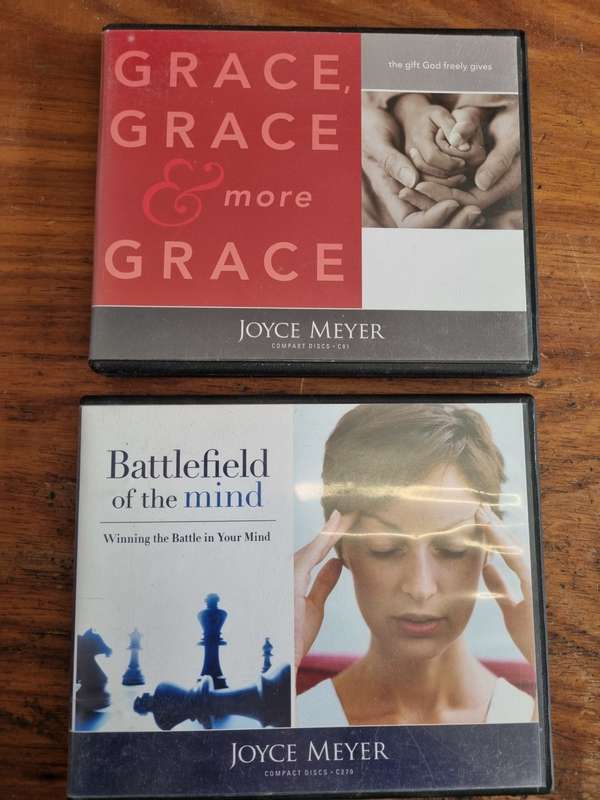 2 x Joyce Meyer CD sets - Grace, Grace & More Grace and Battlefield of the Mind