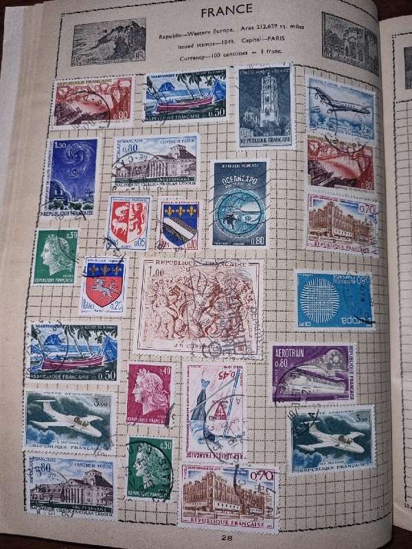 Stamp Album with 55 stamps