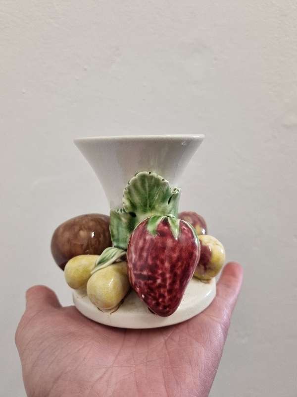 Vintage Vase with fruit detail - Made in Portugal - Height - 9cm