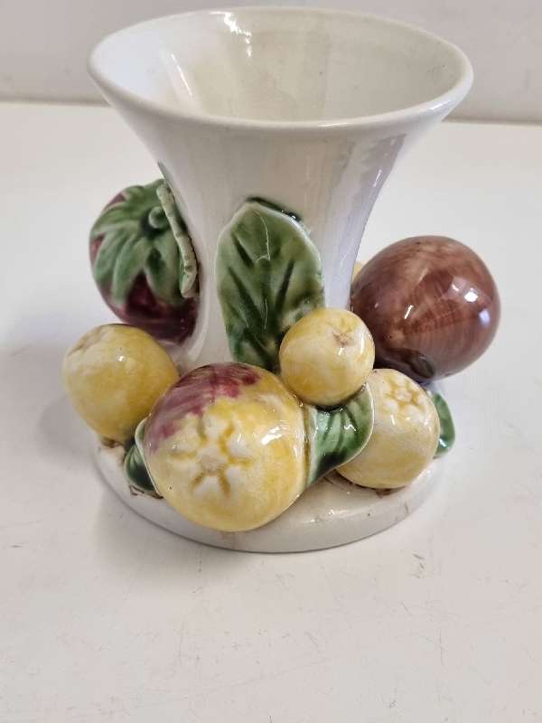 Vintage Vase with fruit detail - Made in Portugal - Height - 9cm