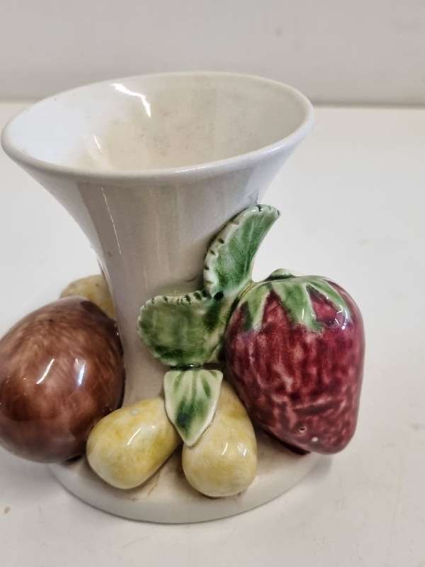 Vintage Vase with fruit detail - Made in Portugal - Height - 9cm