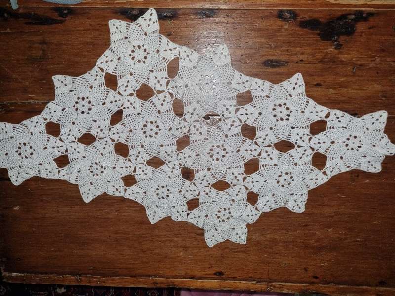 Vintage Crochet Doily - Diameter 80cm x 42cm