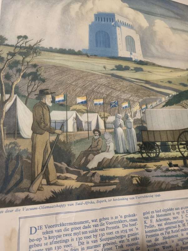 Voortrekkermonument herdenking 1949 - Pierneef print - geraam - 37cm x 31cm