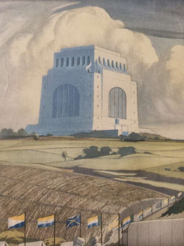 Voortrekkermonument herdenking 1949 - Pierneef print - geraam - 37cm x 31cm