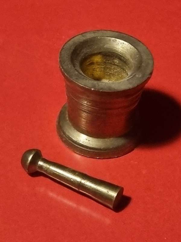Handcrafted Brass Temptations - Solid Brass Miniature Mortar and Pestle