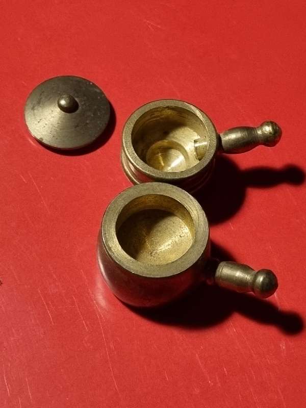Handcrafted Brass Temptations - Solid Brass Miniature Pots with lid