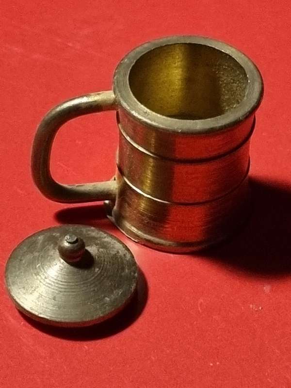 Handcrafted Brass Temptations - Solid Brass Miniature Mug with lid