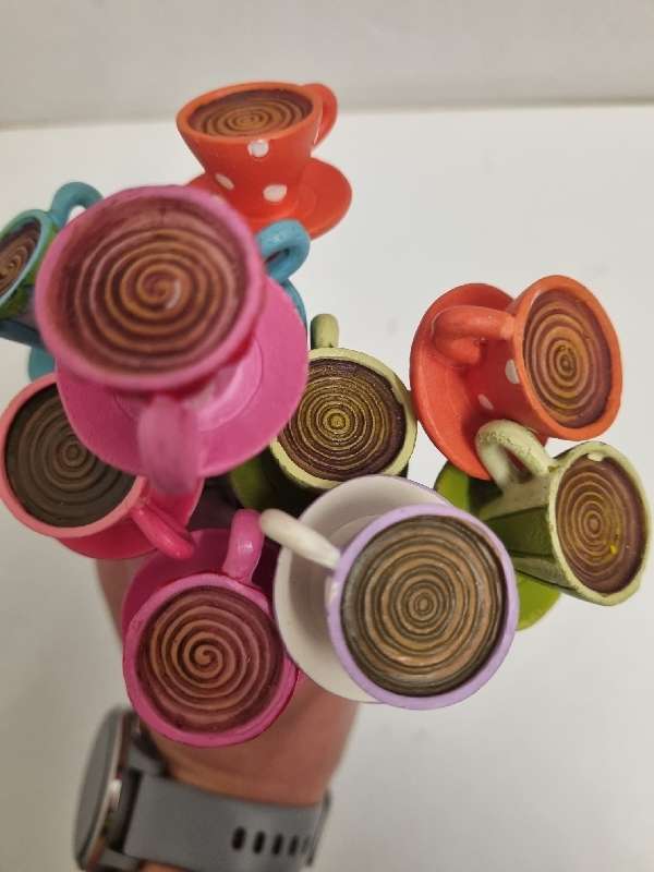 10 x Teaspoons with coffee cup detail - Beautiful!