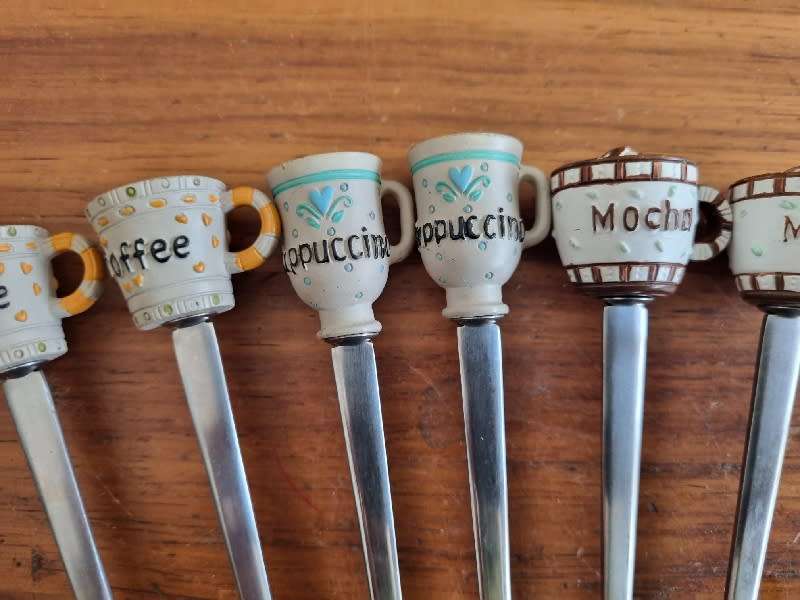 6 x Cake forks with coffee detail - Beautiful!