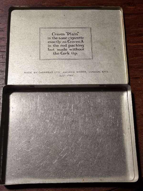 Vintage Green Craven Cigarette Tin