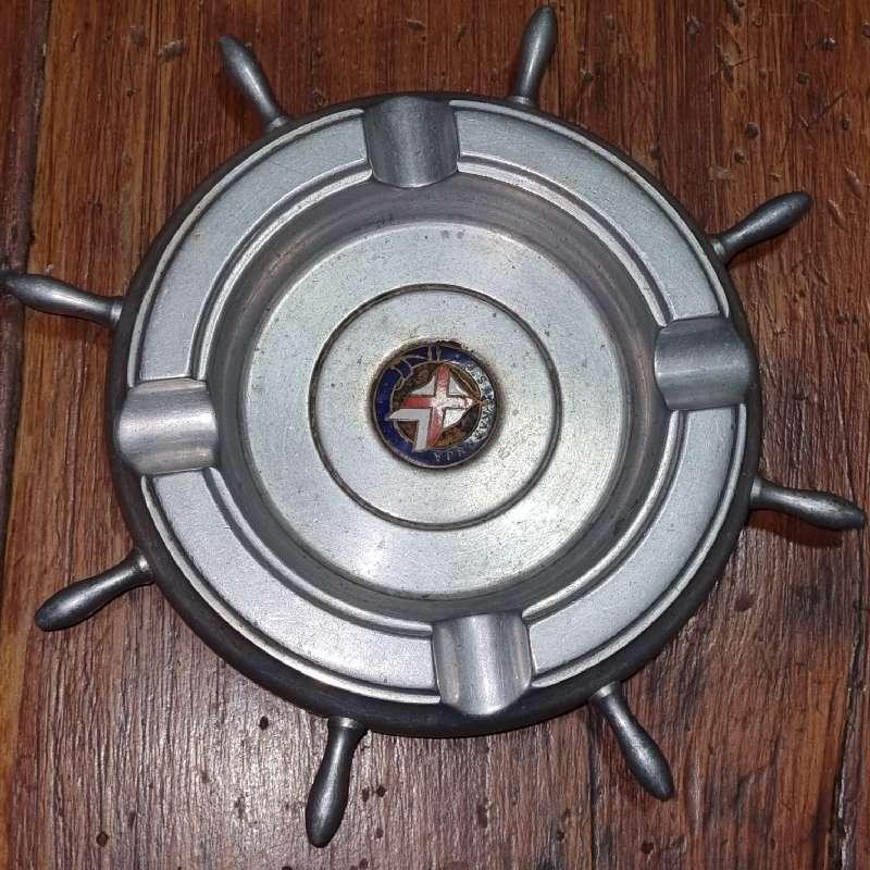 Vintage Metal Ashtray - S.S. Karanja - Ship