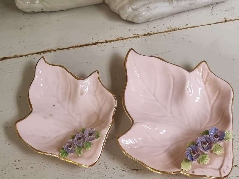 2 x Beautiful Vintage Adderley Bone China Small Dishes with finest floral detail