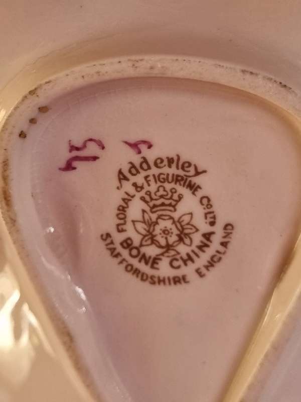 2 x Beautiful Vintage Adderley Bone China Small Dishes with finest floral detail