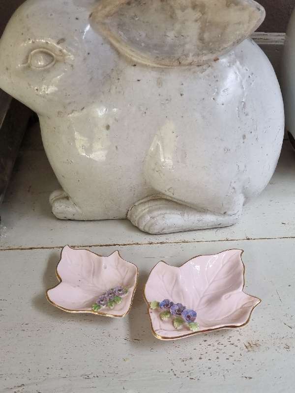 2 x Beautiful Vintage Adderley Bone China Small Dishes with finest floral detail