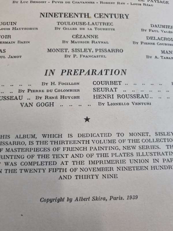 Monet, Sisley, Pissarro by Pierre Francastel - 1939 - with 13 Prints