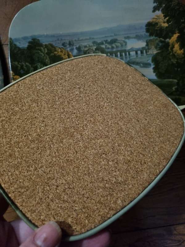 9 x Vintage Cork Backet Trivet - Hot Pad - Pot stand with old English Scenes