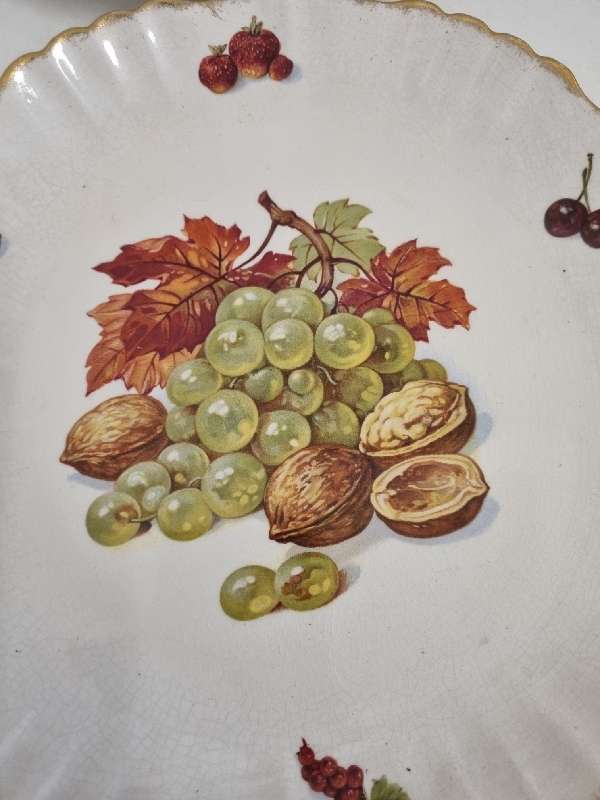 6 x Vintage Old Foley James Kent Fruit detailed plates - England - Diameter - 22cm each