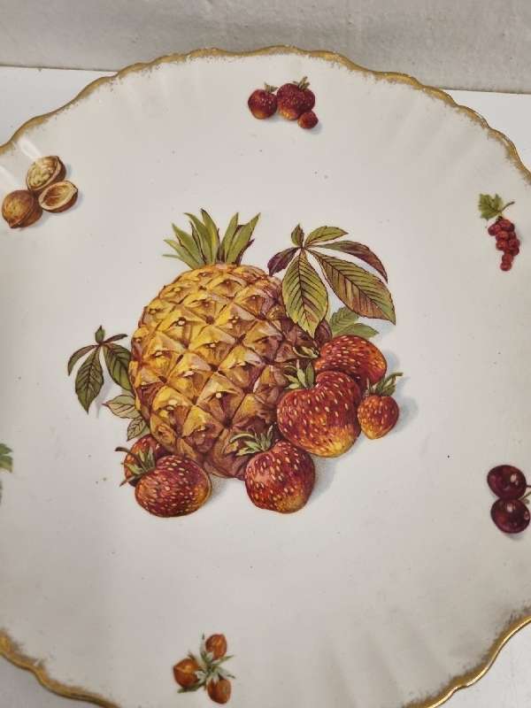 6 x Vintage Old Foley James Kent Fruit detailed plates - England - Diameter - 22cm each