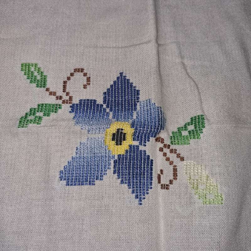 Vintage Embroidered Tablecloth - 80cm x 80cm
