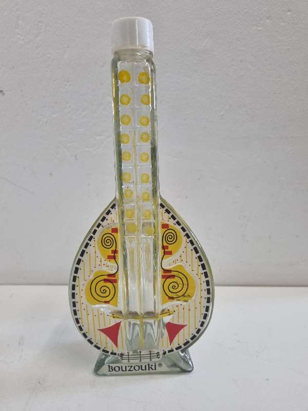Vintage Bouzouki OUzo Bottle - Made in Greece