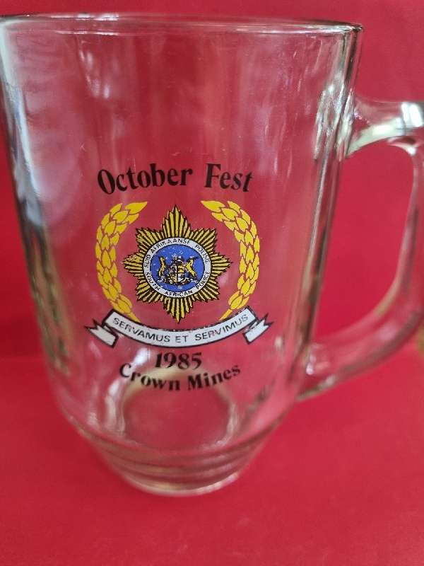 SAPS October Fest Beer Mug - 1985 Crown Mines