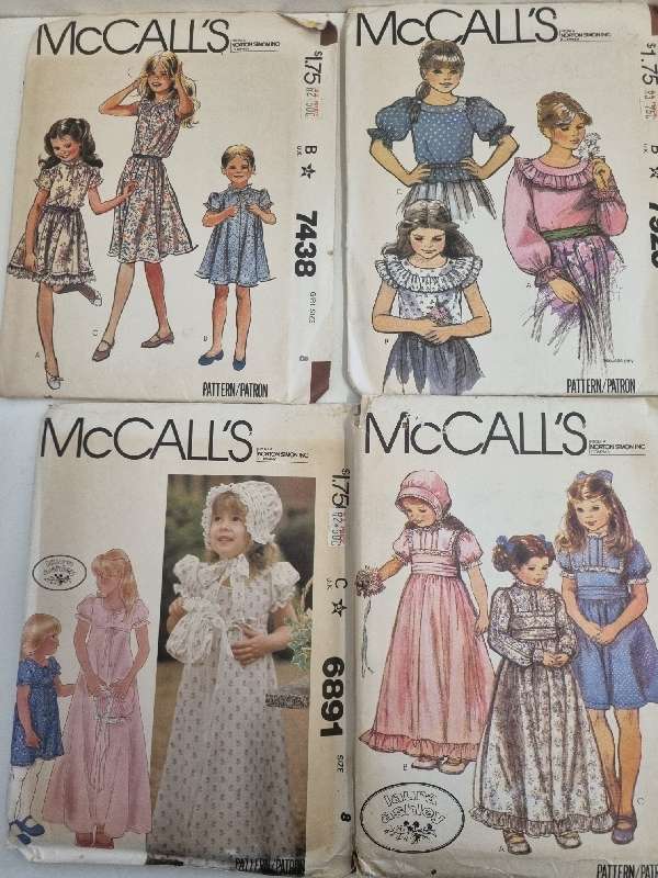 7 x Vintage McCall's Clothing Patterns for Girls