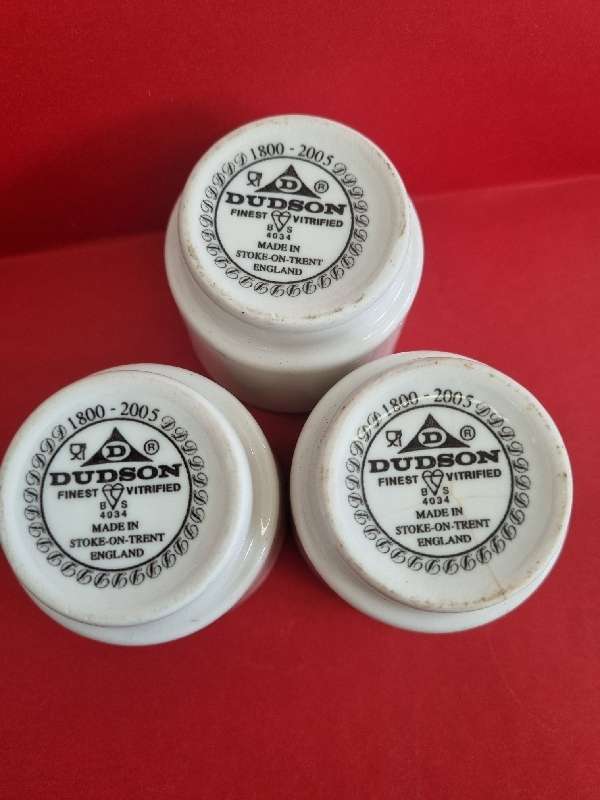 3 x Vintage Dudson Egg Cups - Stoke-On-Trent - England