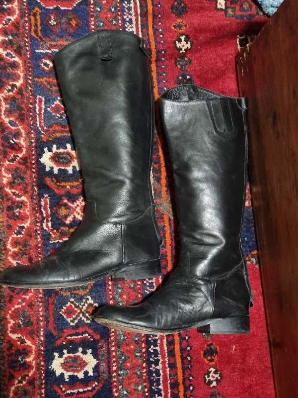 Genuine Leather Black Boots - Size 39 /6