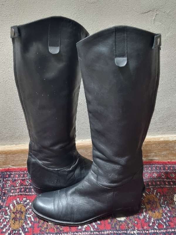 Genuine Leather Black Boots - Size 39 /6