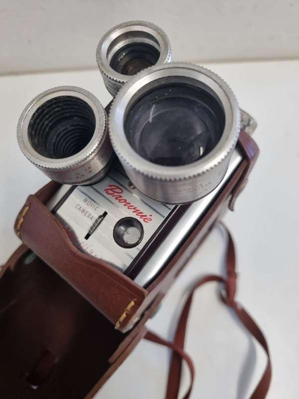 Vintage Kodak Brownie Movie Camera in Pouch