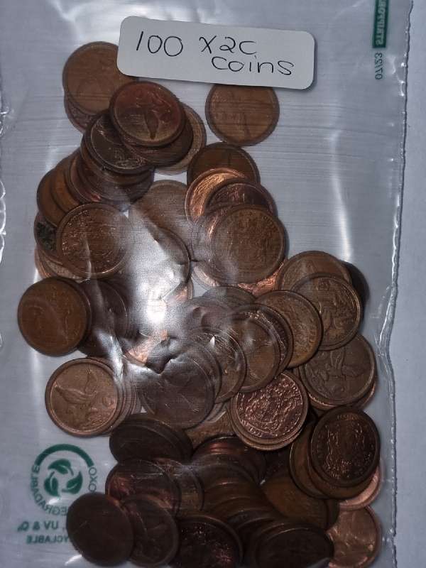 100 x 2c coins
