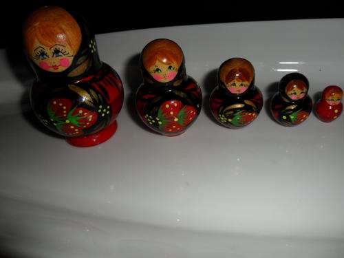 5 Piece Russian Wooden Stack Dolls
