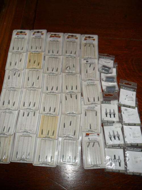 Large assortment of dart accessories - 39 packets - Harrows and Elkadart