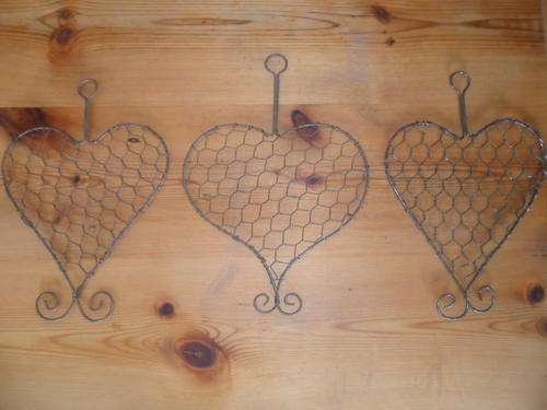 3 x Pragtige draad harte