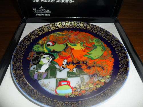 Der Geist der Lampe erscheint der Mutter Aladins - Motiv VII - Sammel-Teller Rosenthal Plate - Boxed