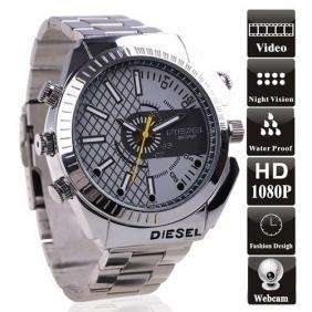 32GB 1080P IR Night Vision Waterproof Spy Camera Watch with Stainless Steel Design