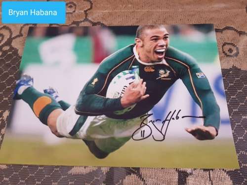 ** BRYAN  HABANA signed PHOTO ** SOUTH AFRICAN legend - 2007 WORLD CUP *