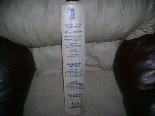 ** SIR IAN BOTHAM SIGNED CAREER STATS BAT **
