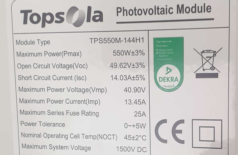 TopSola 550W Solar Panel