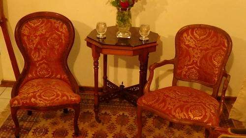An Exeptionally Beautiful Antique Victorian His and Her Chairs bid/chair