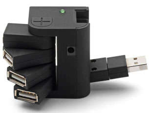 Rotary style High-Speed USB 2.0 4-Port Hub Superior quality - MALH011