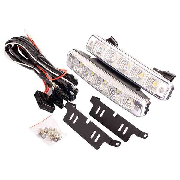 2 x Slim 5 LED High Power Universal Daytime Running Light Kit-Metal Back Cover-Super Light 90LM