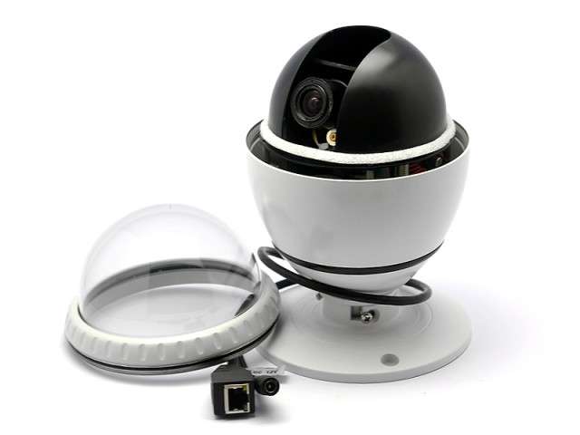 H.264 Speed Dome IP Camera "Watch Guard" - PTZ, 4X Optical Zoom, Motion Detect, 1600x1200 + 1280x720