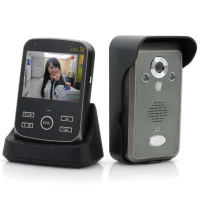 Wireless Video Door Phone "SafeGuard" - PIR Motion Detection, 3.5 Inch Monitor, 300m Range, Photo an