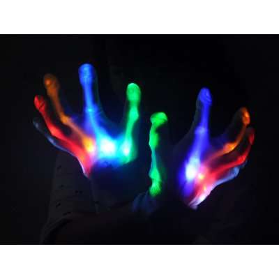 Color Changing LED Gloves - 5 Colors, 6 Flashing Modes - G596