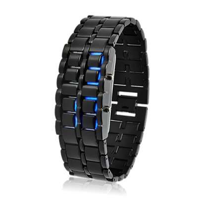 Metal Watch/Bracelet LED Men's Watch "Dark Samurai" - Blue LED - LT71