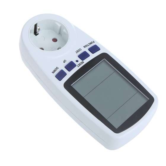 EU Plug Power Energy Meter Wattage Voltage Current Frequency Monitor Analyzer with Power Factor LCD
