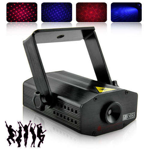 Laser Show Projector with Sound Activation (100mW Red/Purple)